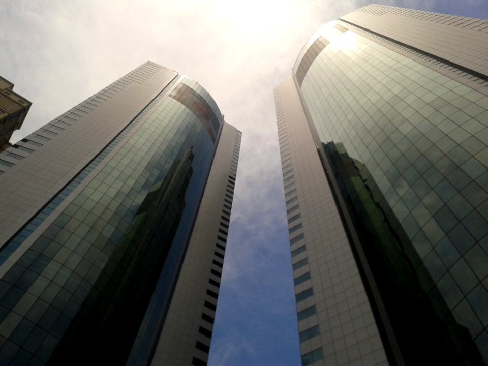 Skyscraper Against Sunny Skies