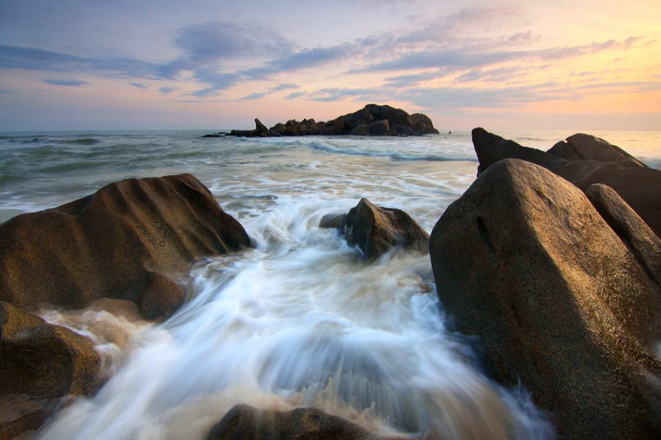 Flowing River And Sea Stream