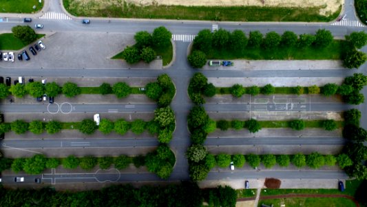 Aerial Photography Of Parking Lot With Trees