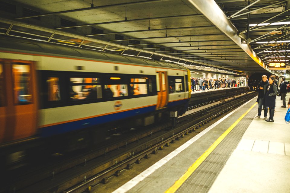 Train Moving By Platform