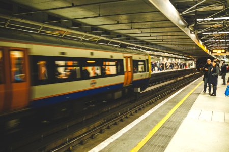 Train Moving By Platform