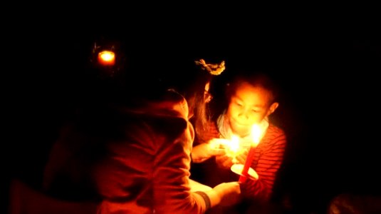 Kids At Candlelight Ceremony
