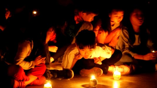 Children In Candlelight