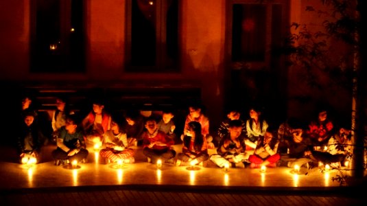 Children In Candlelight Ceremony