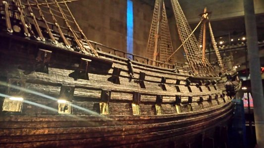 Hull Of Wooden Ship In Museum