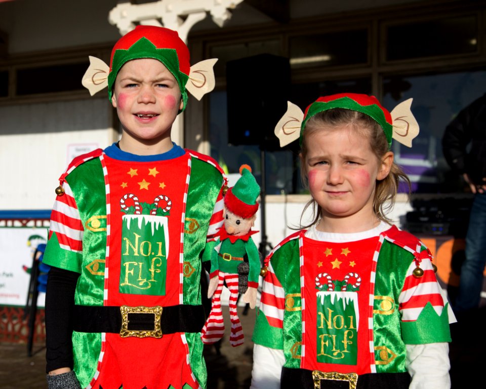 Kids In Elf Costumes
