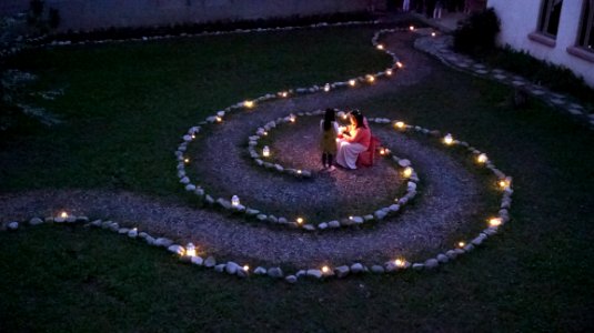 Garden With Spiral Path