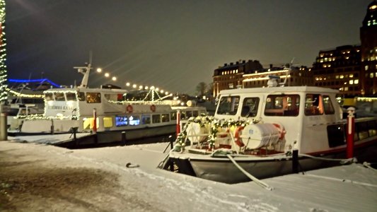 Boat In Frozen Harbor