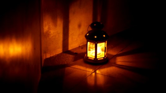 Lantern Burning At Night