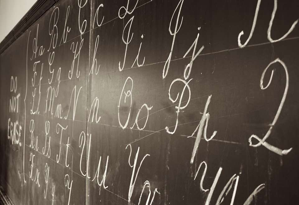 White letters alphabets