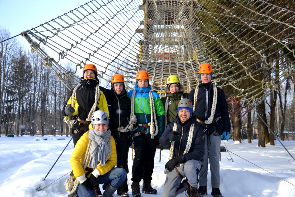 Group Of People On Obstacle Course