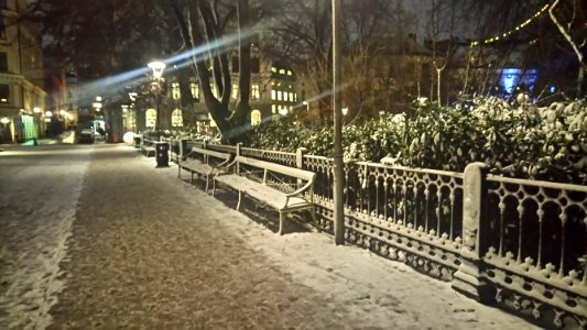 Snow Covered Sidewalk And Street