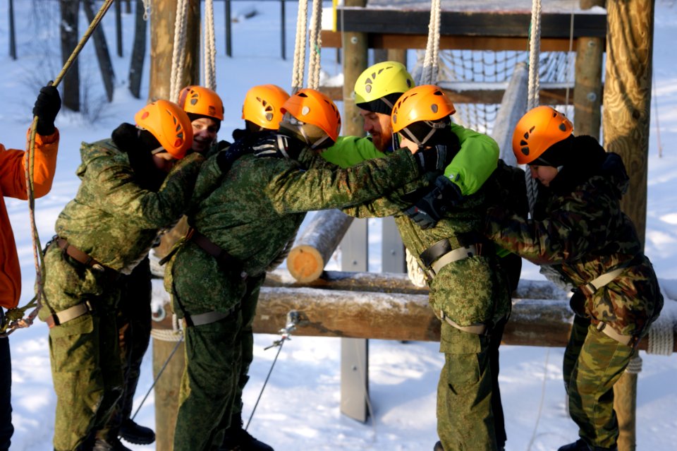 Team On Obstacle Course