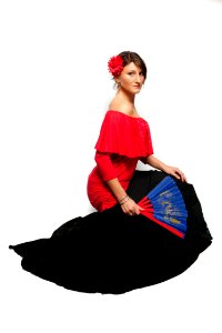 Red Shoulder Dress Costume photo