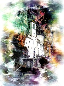 Watercolor Paint Painting Art Tower