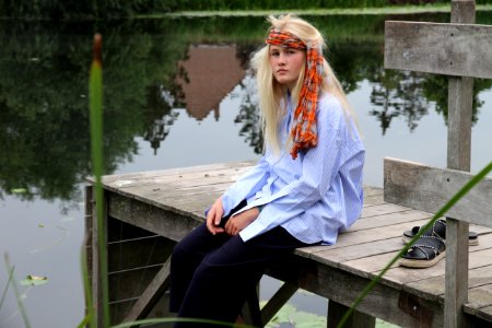 Sitting Fashion Accessory Water Girl photo
