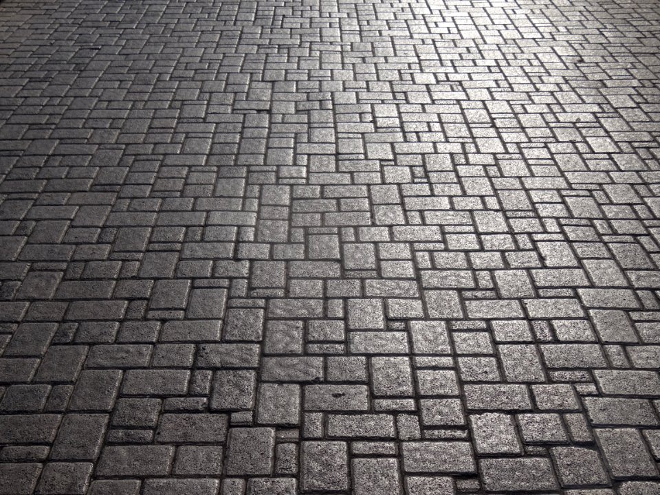 Cobblestone Black And White Road Surface Asphalt photo