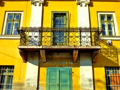 Yellow Balcony Town Architecture