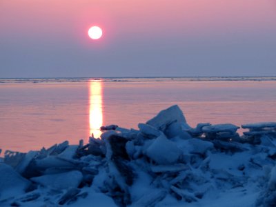 Freezing Sunrise Horizon Arctic photo