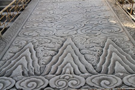 Stone Carving Cobblestone Road Surface Carving photo