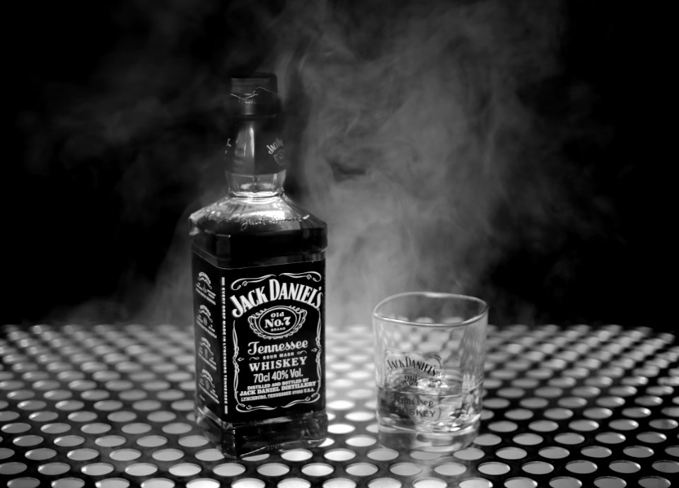 Liqueur Bottle Black And White Glass Bottle