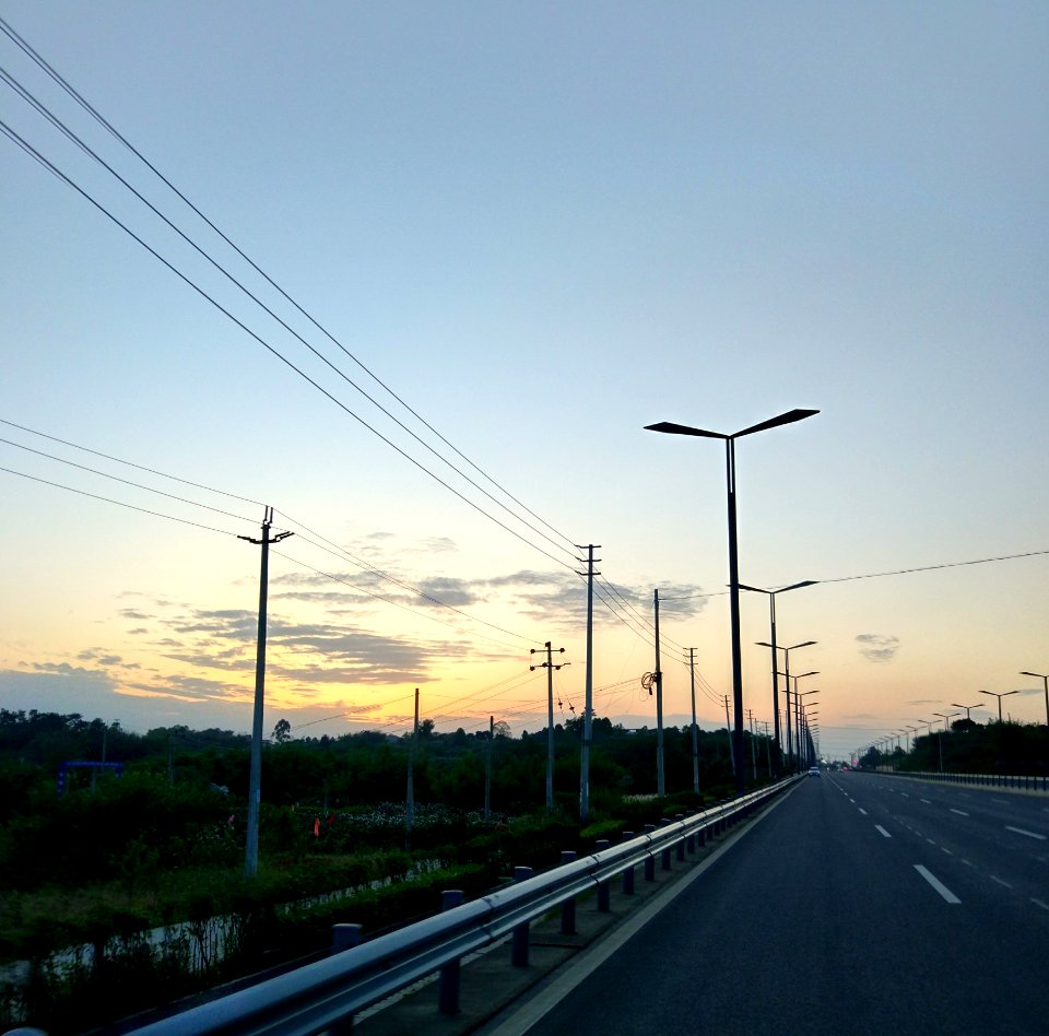 Road Sky Highway Overhead Power Line
