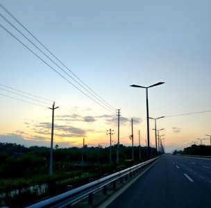 Road Sky Highway Overhead Power Line