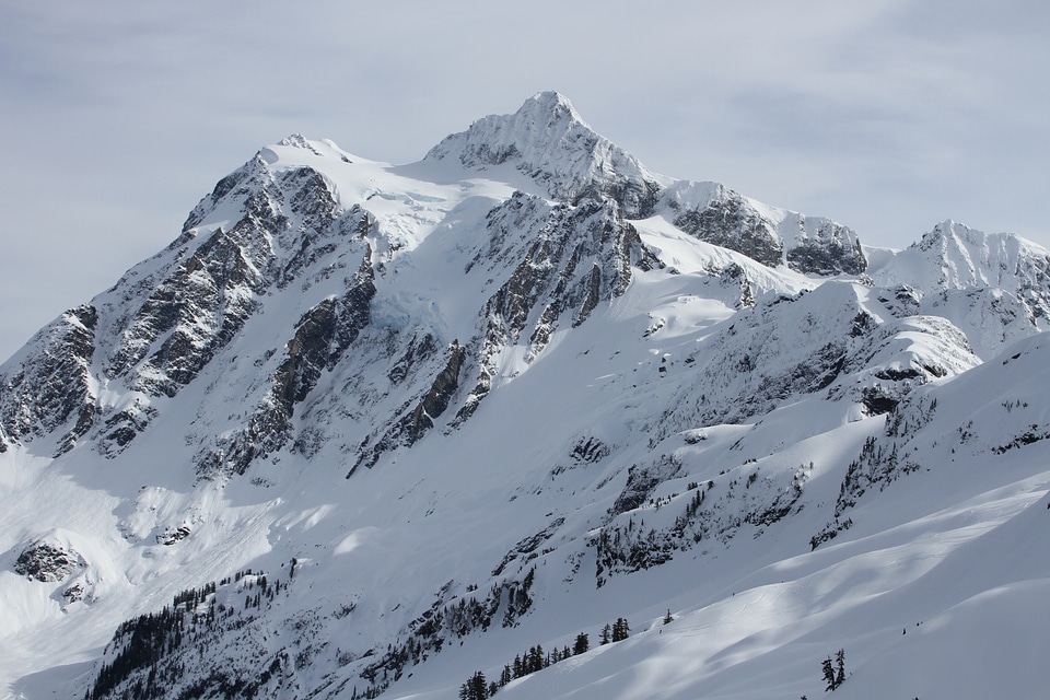 Winter snow cascades