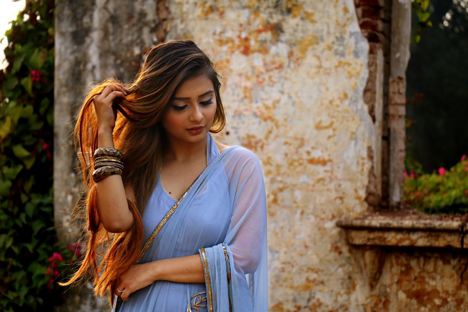Photo Of Woman Wearing Blue Dress