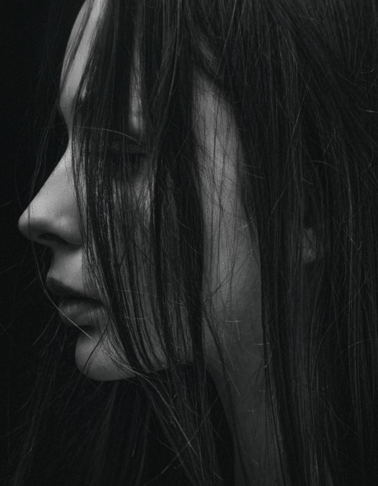Grayscale Photo Of Hair Partially Covering Girls Face