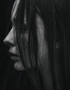 Grayscale Photo Of Hair Partially Covering Girls Face