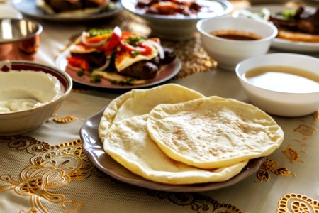 Cooked Roti On Plate photo