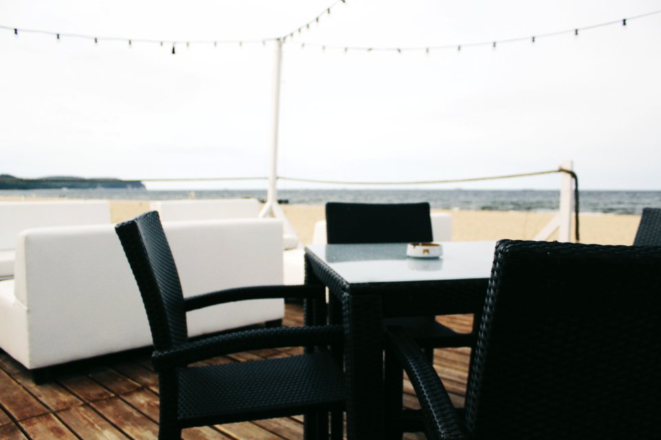 Black And White Table With Chair photo