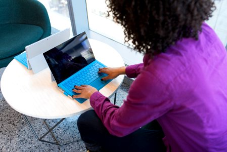 Person Sitting White Typing