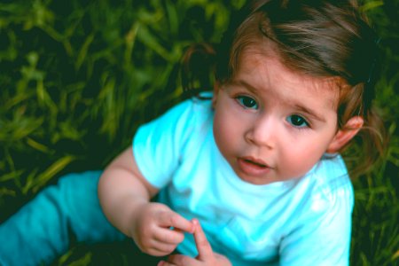 Close-Up Photography Of A Baby Girl photo