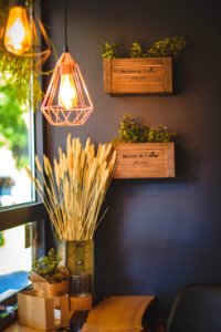 Brown Wooden Vase Near The Window photo