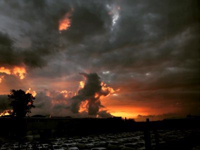 Cars Parked Near Building During Sunset photo