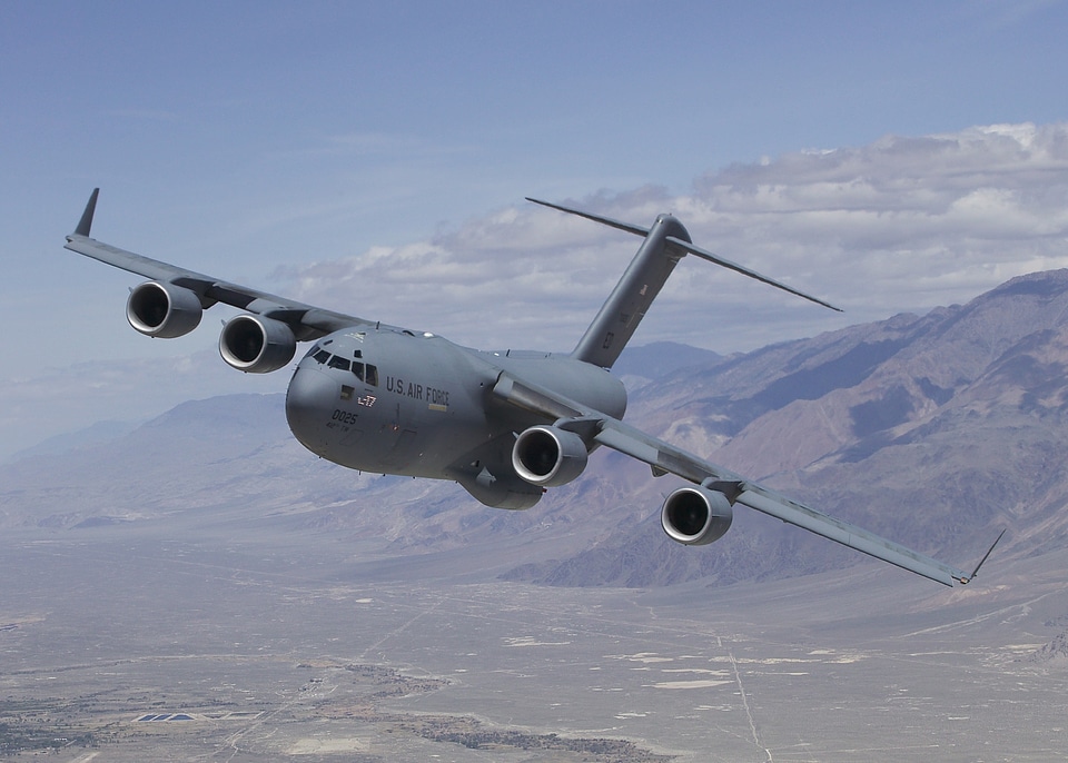 Transport military flying
