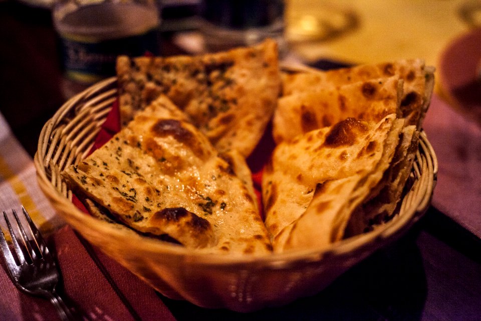 Basket Of Cooked Flatbreads