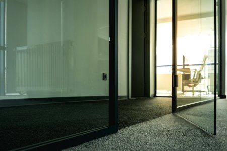 Black Metal Framed Glass Door