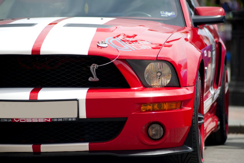 Photo Of Red And White Ford Shelby