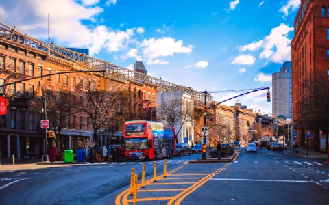 Red Double Decker Bus Near On Building photo