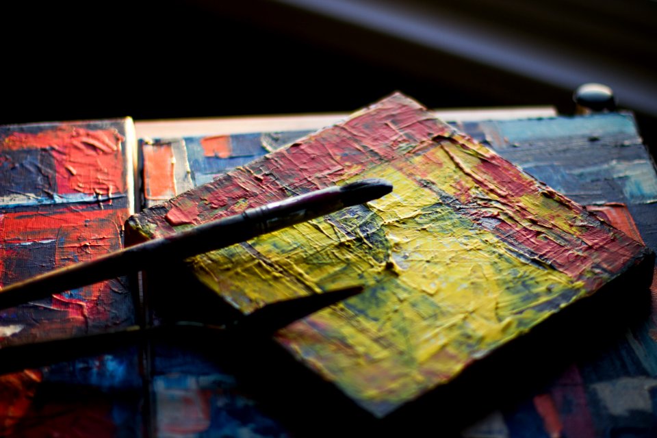 Pen On Yellow And Red Board