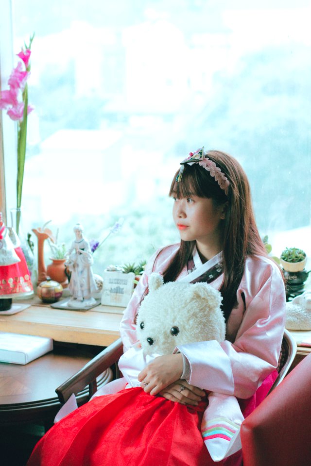 Woman Pink Kimono Dress
