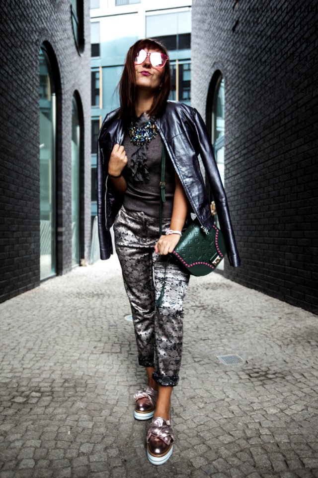 Woman Wearing Gray Shirt And Pants
