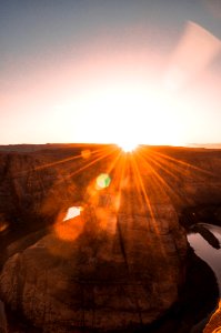 Aerial View Photography Of Grand Canyon During Orange Sunset photo