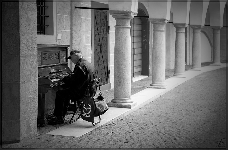 Street black white city