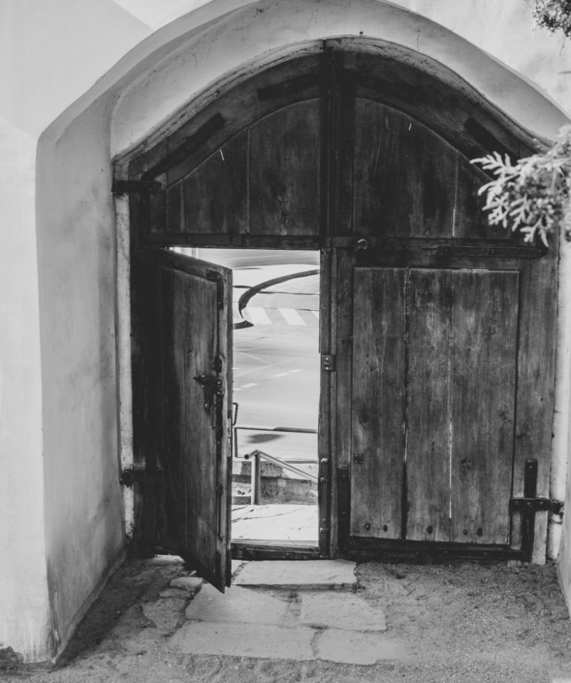 Antique Black-and-white Doors