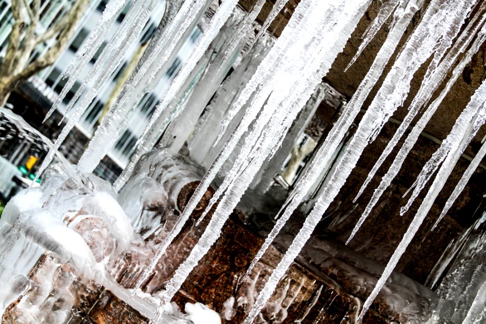 Icicles On Fountain photo