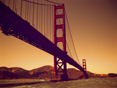 Golden Gate Bridge At Sunset